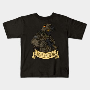 german bundeswehr, deutchland. army soldier with motto. Kids T-Shirt